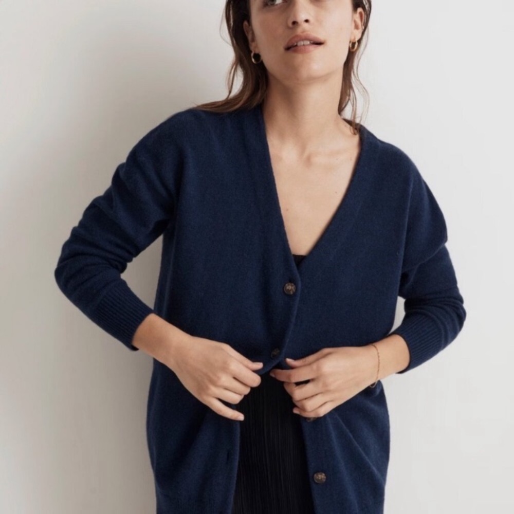 Madewell Harlow Wool Blue Cardigan